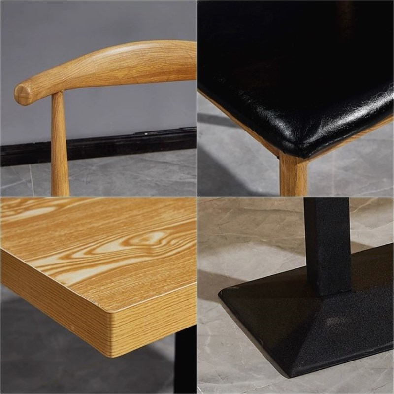 面馆早餐餐厅桌子实木桌椅装加粗烧烤现代咖啡厅快餐桌椅