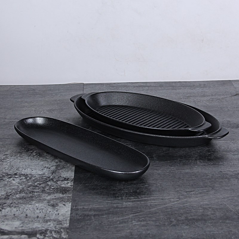 18寸耳焗饭陶瓷餐馆超大号烤盘家用炸锅微波炉烤箱加热专用餐具