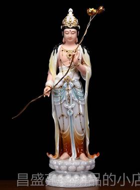 高档白色大理石西方三圣像立拜像家装饰弥陀佛雕观音菩萨阿雕像装