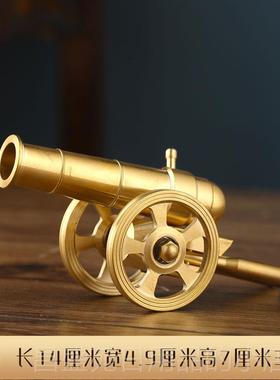 高档黄铜大炮模公办室桌面摆件创意现代手工礼品怀旧型纪念解艺压