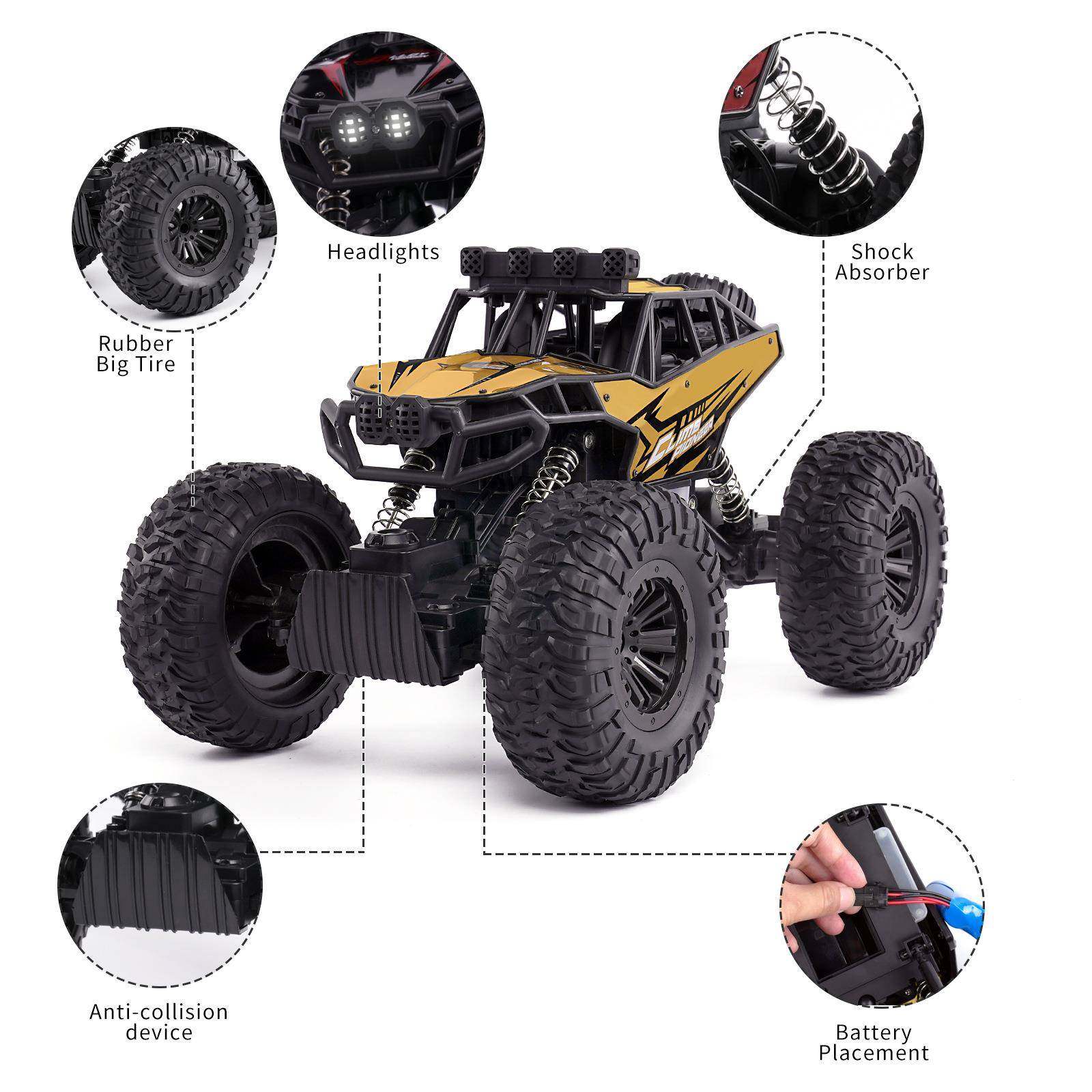 1:10超大号4四轮6六轮合金攀爬车耐摔遥控越野车充电儿童玩具