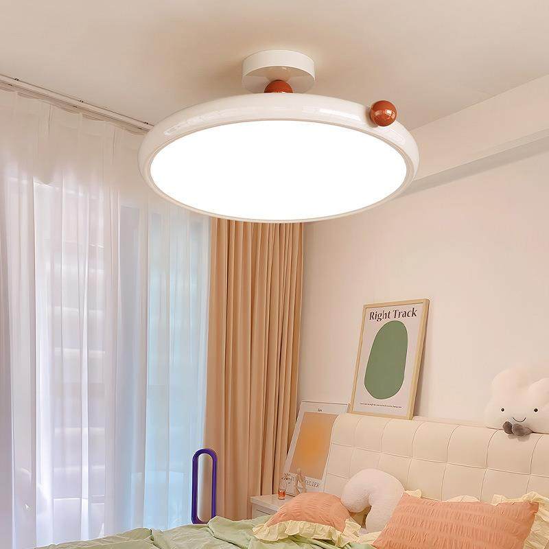 法式奶油风卧室灯儿童房护眼书房奶豆灯简约现代飞碟房间灯吸顶灯,家装灯饰光源,客厅吸顶灯,淘宝优惠券,粉丝福利购,淘宝优惠卷