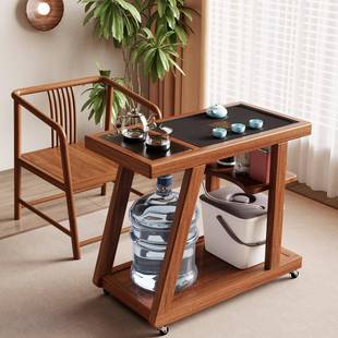 家用小户型茶桌移动茶台实木茶桌加烧水壶一体茶水柜几功夫套装