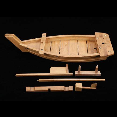 日式寿司船竹船木船龙船刺身盘料理海鲜拼盘干冰餐具异形寿司拼盘