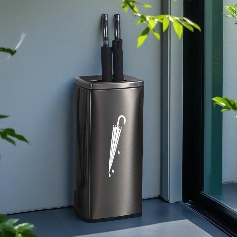 酒店大堂不锈钢雨伞桶商用立式方形门口轻奢置伞收纳架放雨伞筒