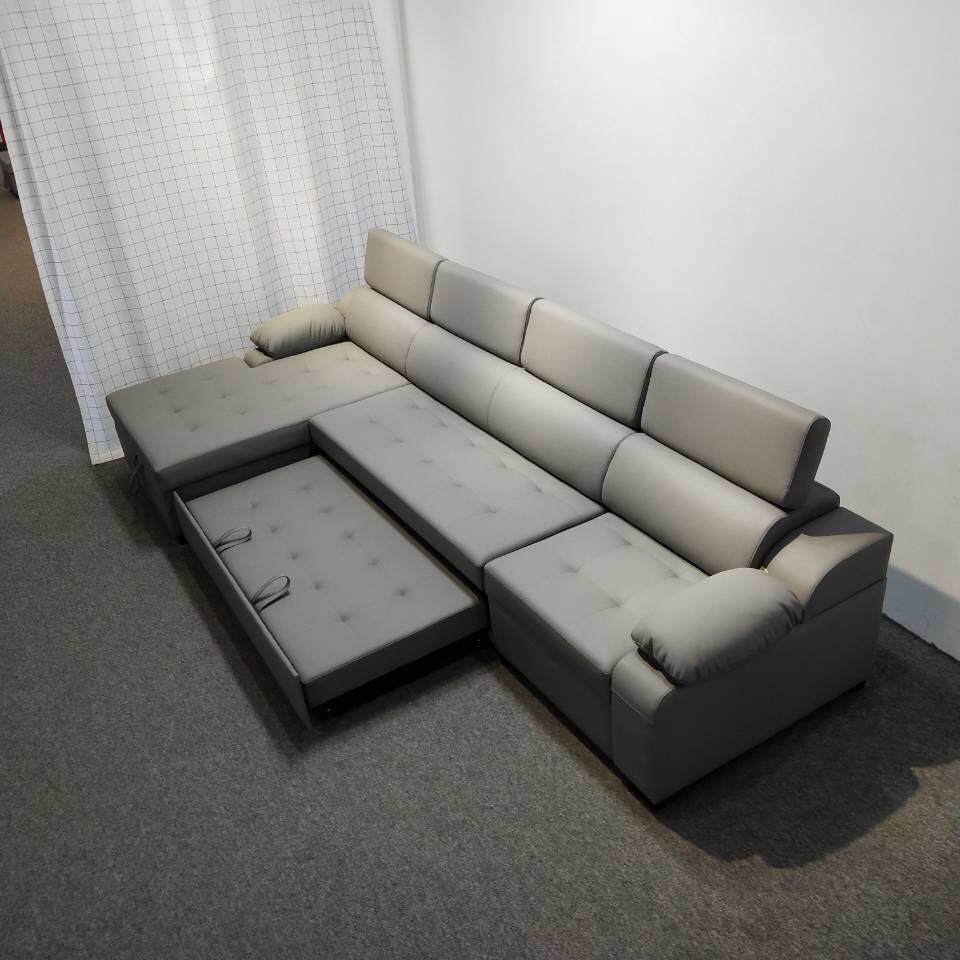 皮艺折叠两用高档沙发床小户型储物沙发转角贵妃组合多功能沙发床