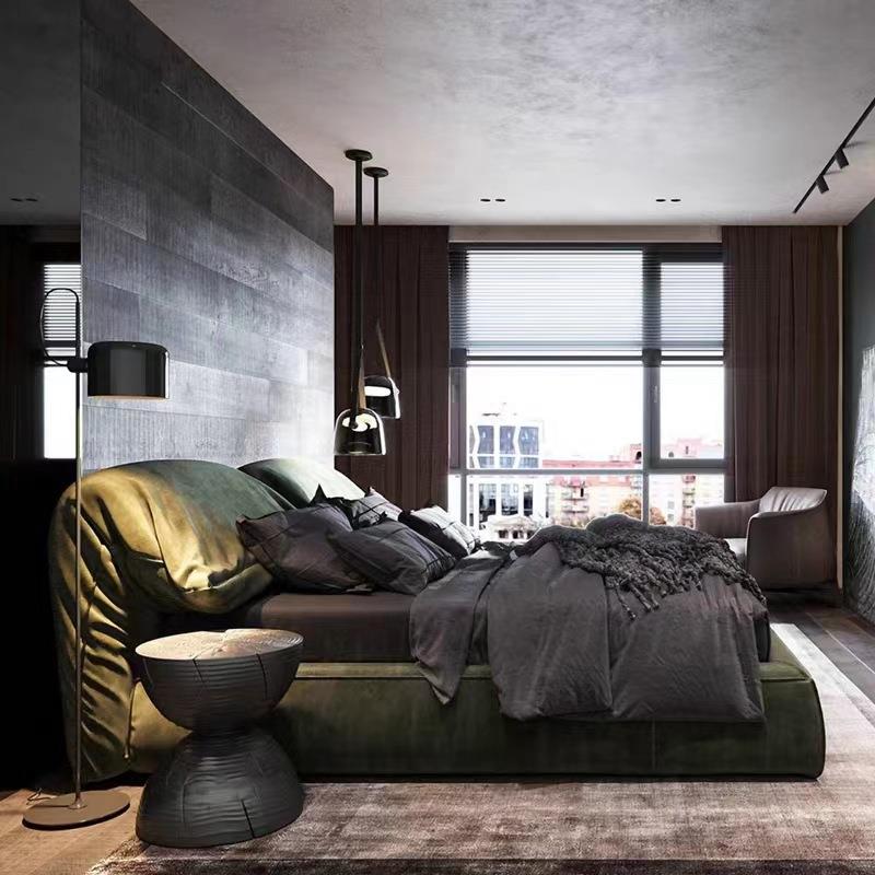 轻奢baxter大象耳朵布艺双人主卧床简约现代羽绒意式极简科技布床