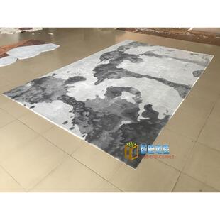 中国风灰色水墨画样板房客厅茶几沙发地毯大厅接待室贵宾室售楼部