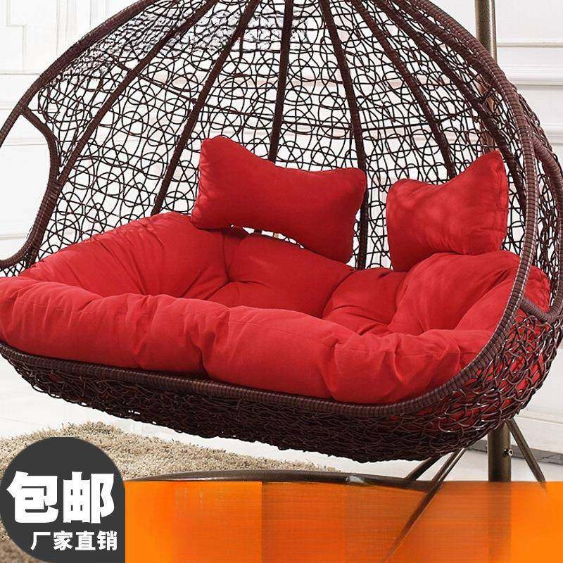 双人加厚吊蓝靠垫秋千鸟巢坐垫摇篮藤椅吊床换洗布套沙发吊椅垫子