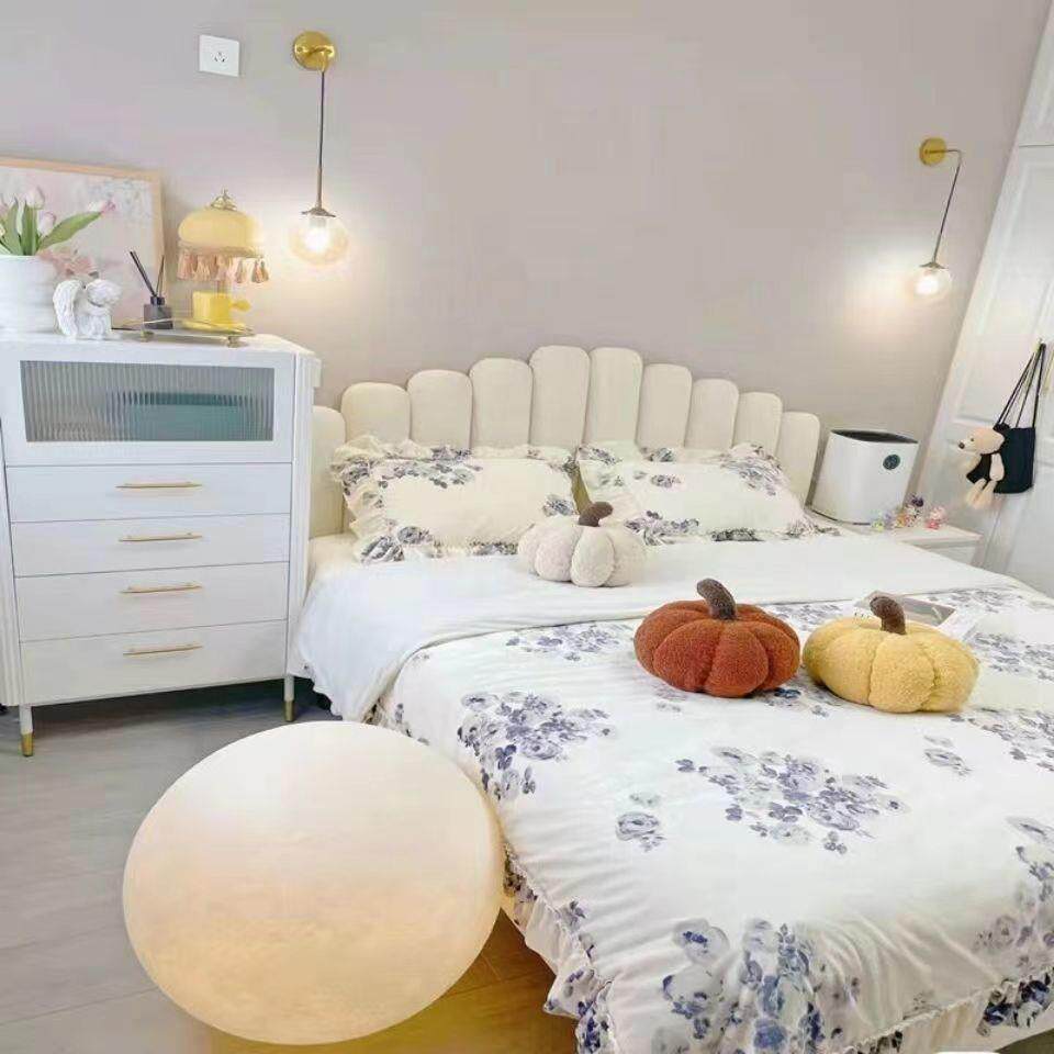 欧式轻奢床简约现代丝绒床网红双人主卧床美式布艺床美式布艺床