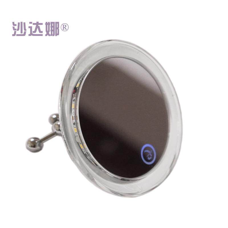 led迷你补光镜高清便携式美颜镜充电折叠led化妆镜高清带灯镜子