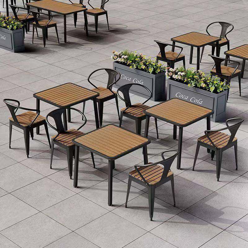 户外餐桌椅防晒庭院露天公园阳台室外长桌休闲餐厅塑木板桌椅组合,电子元器件市场,其它元器件,淘宝优惠券,粉丝福利购,淘宝优惠卷