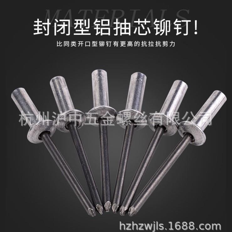 上海安字牌封闭型铝抽芯铆钉HF圆头铝铆钉防水防气安全稳定