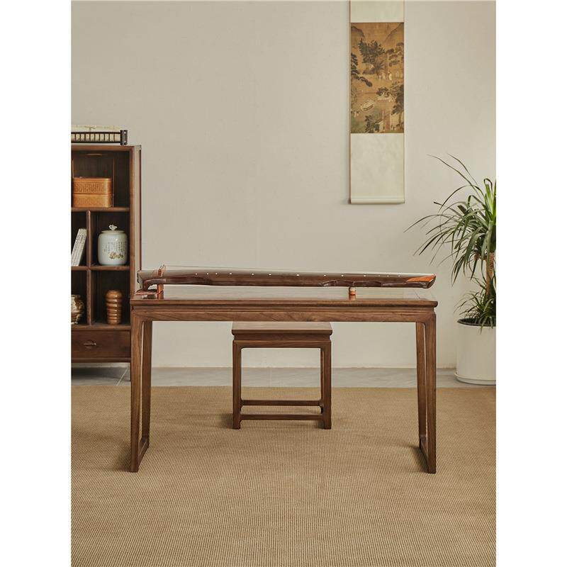 新中式实木琴桌凳黑胡桃木琴台古筝架国学书法桌小孩写字桌画画桌