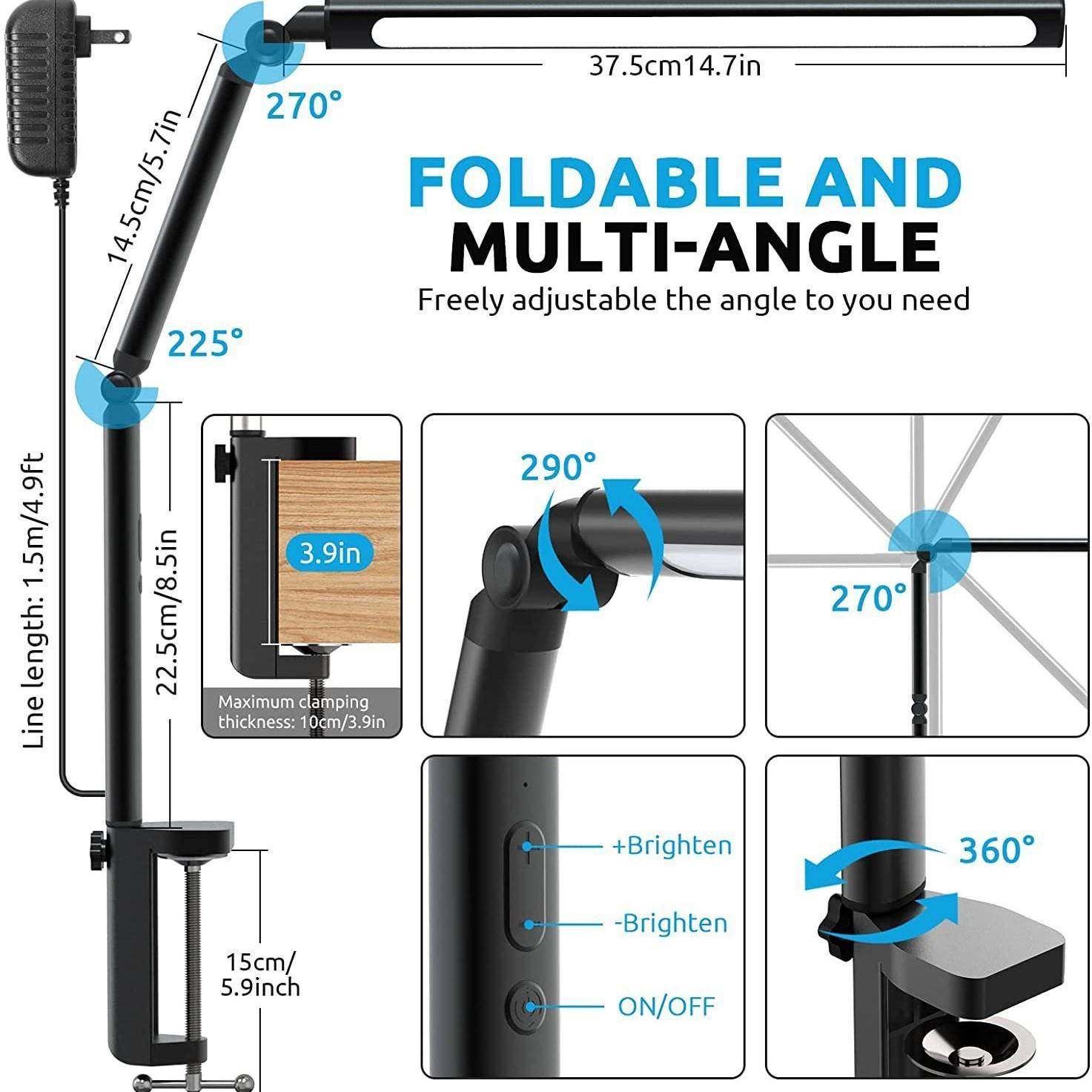 新款折叠台灯照明灯多功能可调节亮度小夜灯LED可调光