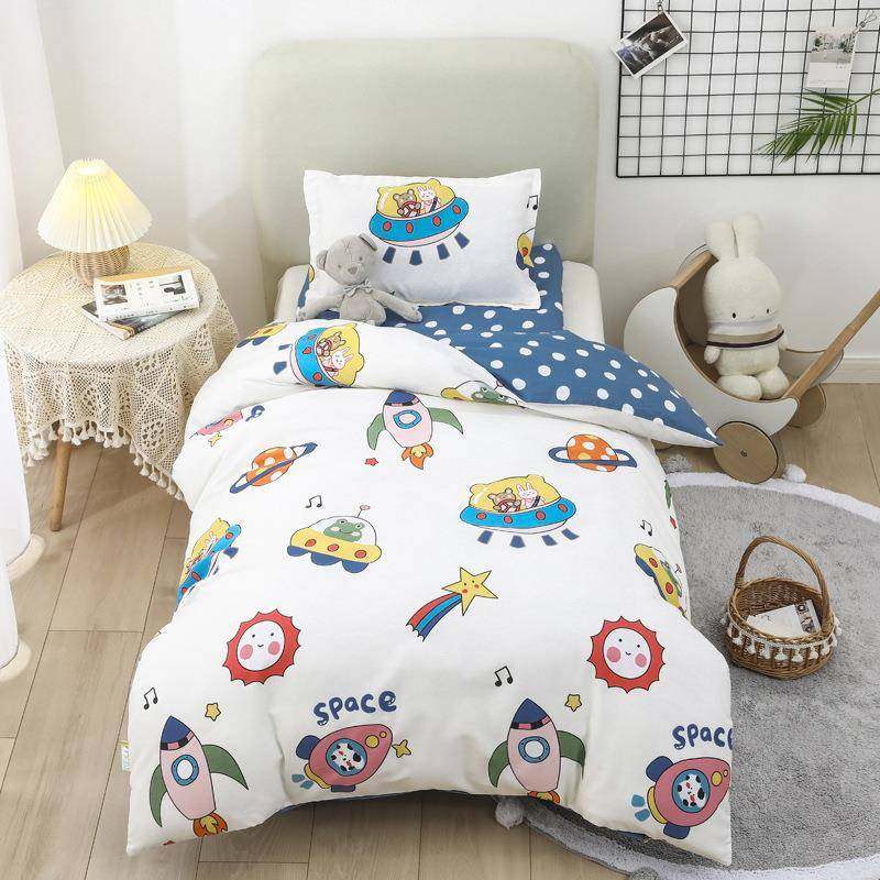 卡通全棉幼儿园午休床三件套纯棉水洗棉被套六件套学校午睡被子