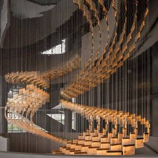 非标别墅复式楼梯吊灯商场前台洽谈区售楼部沙盘灯具非标工程酒店