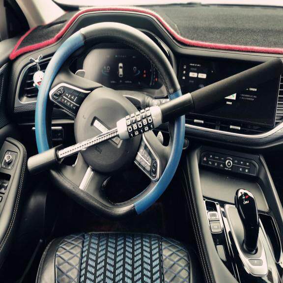 汽车防盗安全锁汽车方向盘密码锁伸缩两节车头锁汽车U型锁