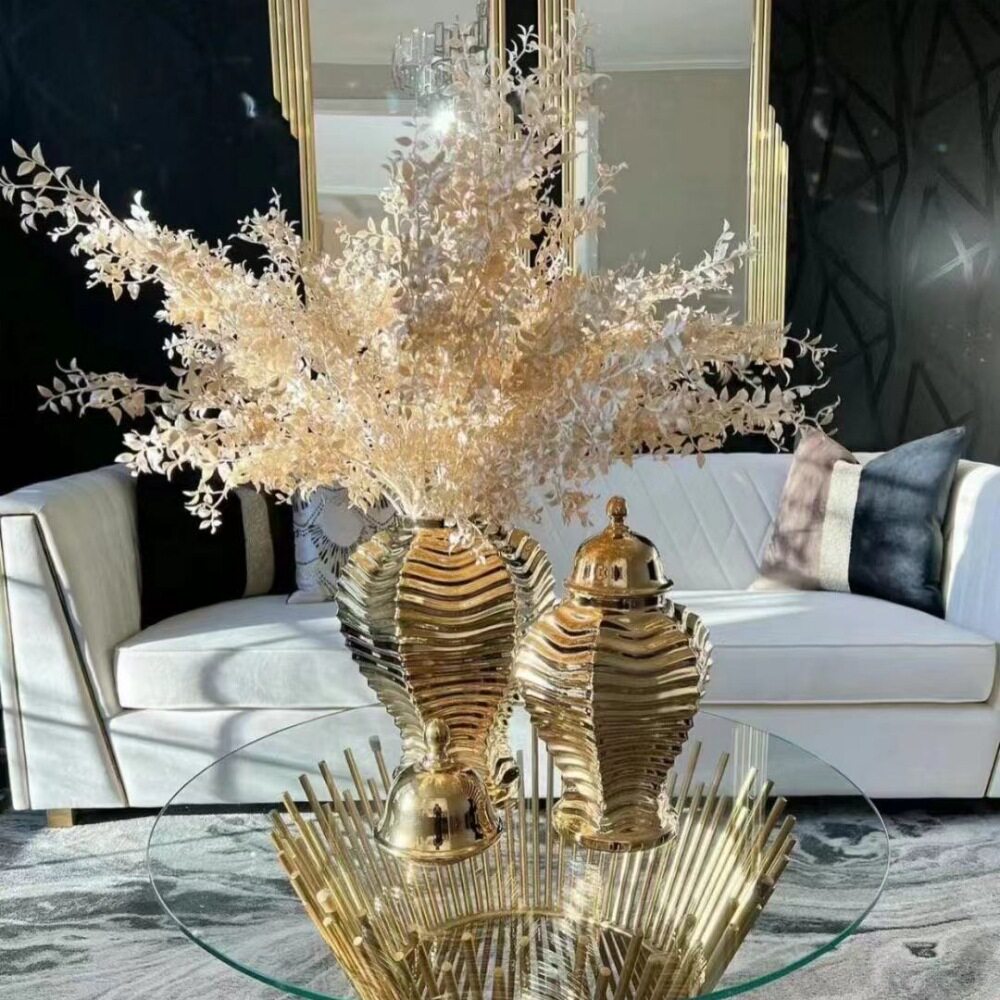 北欧奢华白金姜罐花瓶婚礼装饰