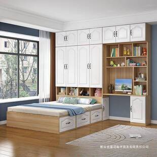 榻榻米衣柜床一体衣帽间带书桌衣橱组合小户型多功能儿童床可改制
