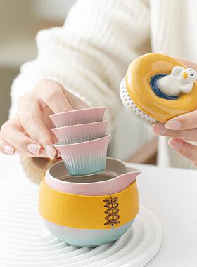 快乐旅行茶户外便携式快客店杯套装车39856载收纳鸭包活动铺LO具G