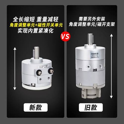 顺荣气动叶片式旋转摆动气缸CDRBS15/20/30/40-90/180度带磁SMC款