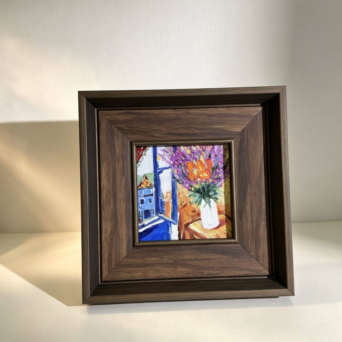 纯手工绘画 *肌理静物瓶花小油画 小众氛围感装饰画