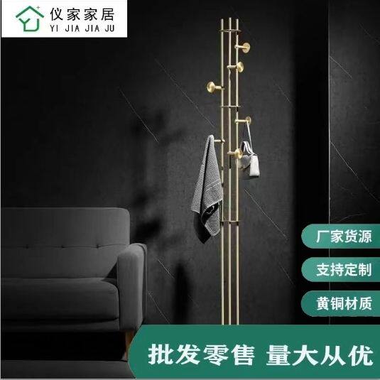全铜轻奢创意客厅房间卧室落地衣帽架简易家用玄关挂衣架衣服架