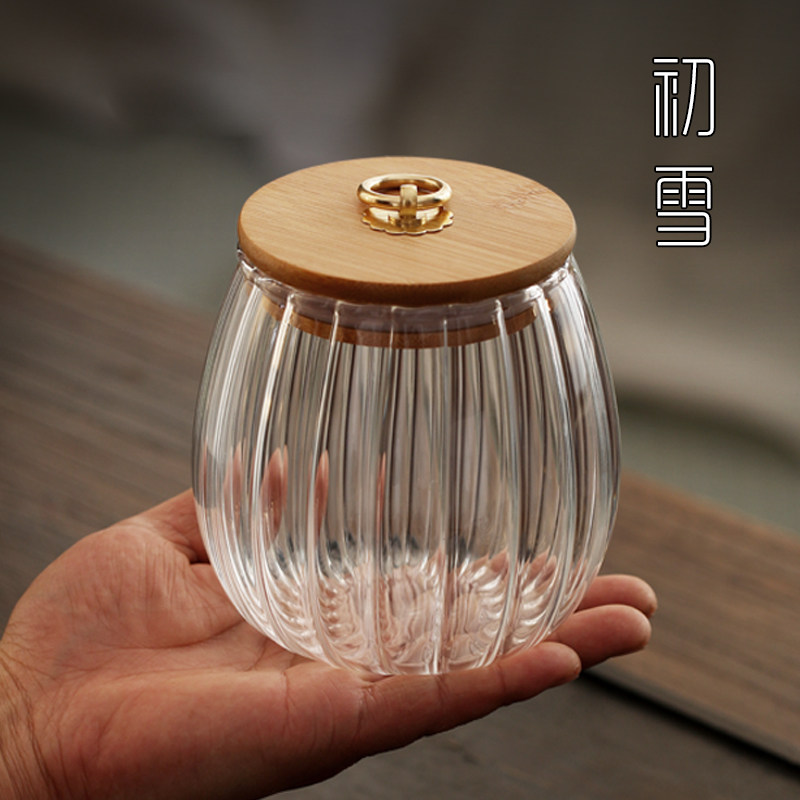 玻璃茶叶罐家用普洱茶储存罐装茶叶小号储茶罐小罐子密封绿茶茶罐
