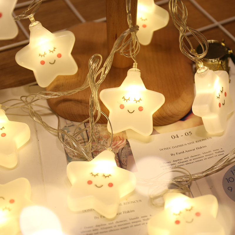 led大星星灯串装饰彩灯闪灯串灯满天星浪漫房间装饰卧室场景布置