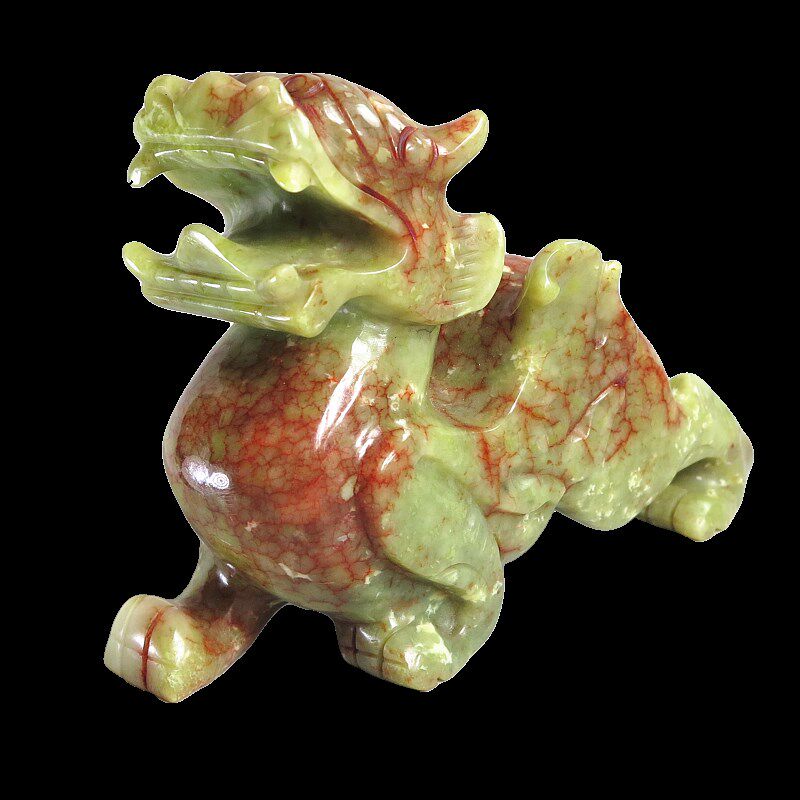 中式客厅岫玉貔貅摆件玉石貔貅大号一对小号促销家居摆件皮丘