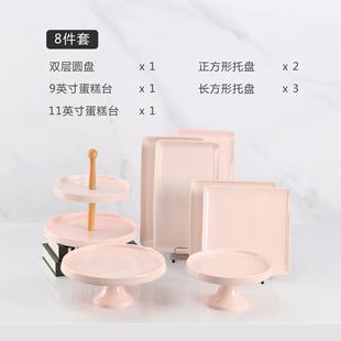 正品品台展示架多层点心盘欧式瓷婚礼生日蛋糕盘架装饰陶摆托件甜
