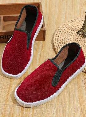 正品手工老北棉京布鞋女棉冬加绒暖软底防滑不累脚工作鞋休闲 妈