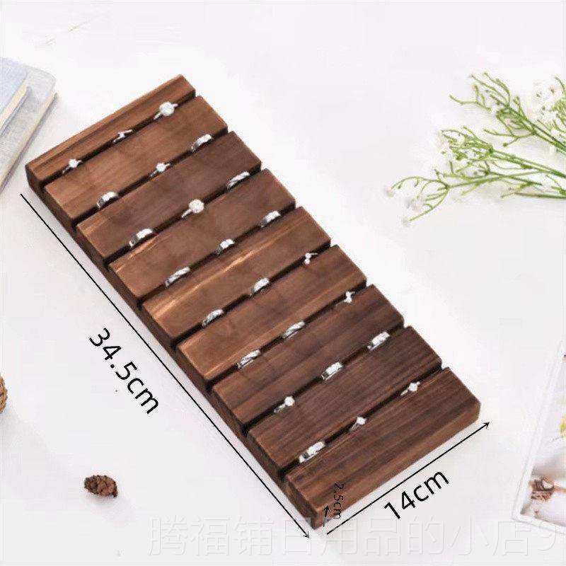 正品实木戒钉项链展示盒托盘饰品收纳首饰台做旧指耳柜台橱展窗示