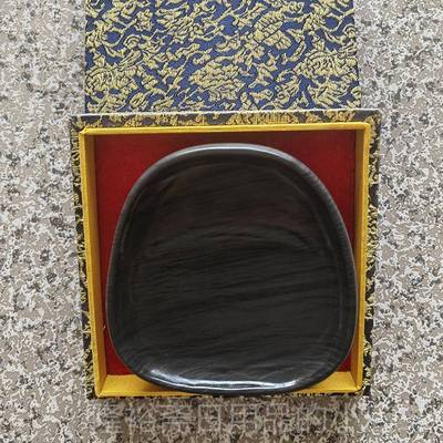 高档国家非纯手台工原歙石水波纹砚文房四宝眉纹精品砚学生砚台精