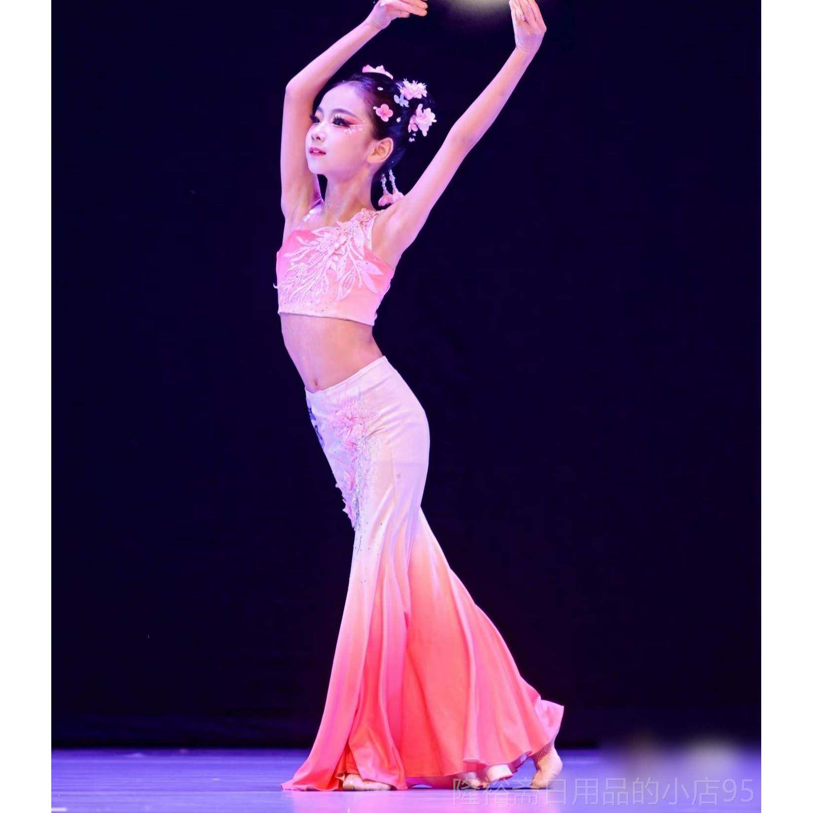 高档春意舞蹈傣服儿童独舞练傣浓族演出服民族表演服装习裙族儿童