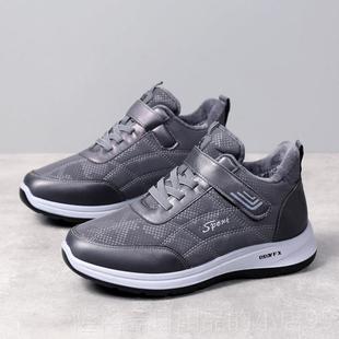 加绒爸老人棉靴防水棉防滑暖中老年爸鞋 冬季 保男鞋 高档老北京布鞋