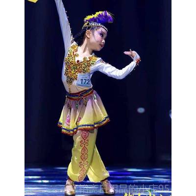 高档儿族童新疆演出丽服阿孜古鼓手舞少数民维吾尔族表演艺考服裤