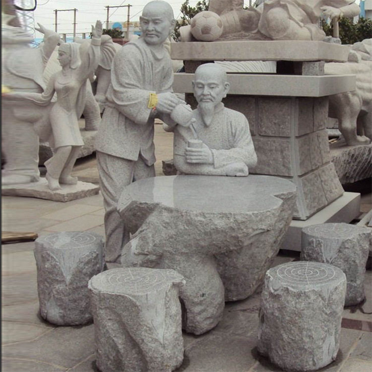 室外景观石雕大理石桌凳现货