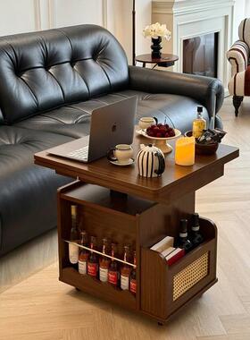 实木升降几BJW移动推茶车茶桌折叠餐小户型茶台多能客厅桌沙发边