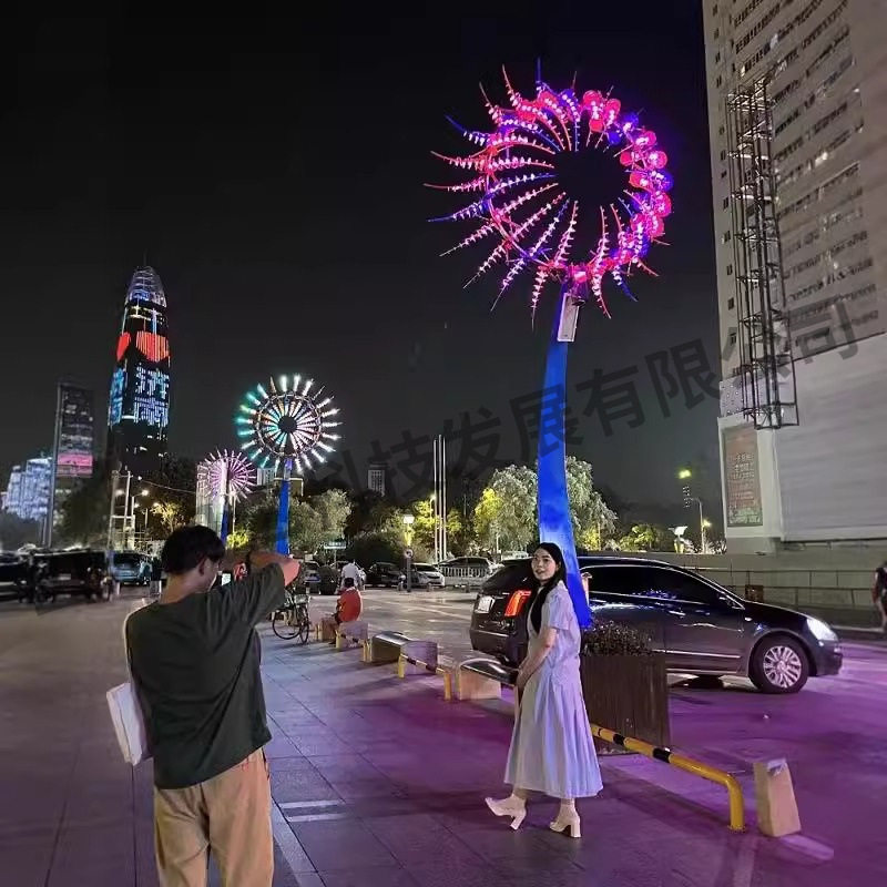 网红不锈钢风动雕塑景观灯
