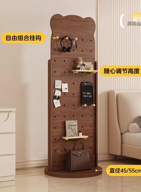 洞熊穿衣镜旋转全室身镜可移动地镜女生落卧网红衣NLK挂架洞一体