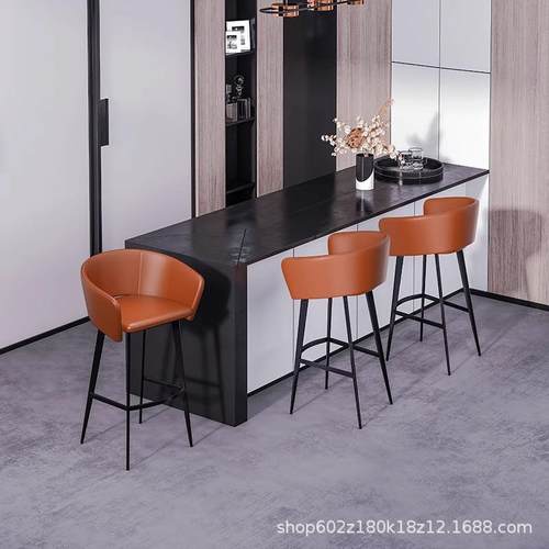 美式吧1台椅轻家奢用网红背7167简约酒吧凳靠厨房60高脚凳岛台椅