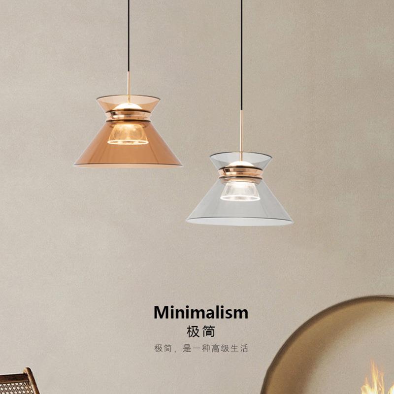 意式主卧床小吊灯亚克力大简约现代创意长室线餐厅玻璃极简设计灯