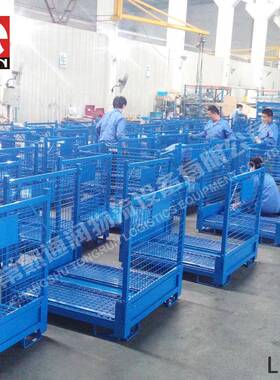 通润折叠式零件周转框AAY铁质网框箱开可堆叠半笼方管仓料储钢制