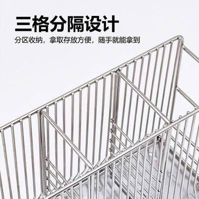 0新4不锈钢筷子笼子1家3用高档款物厨房勺子收纳架筒置架筷架台面