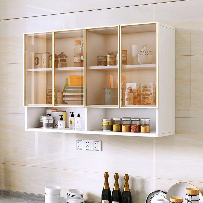 用Rtd可现做家挂柜式吊柜阳台客厅展999示柜厨房实木壁壁钢化玻璃