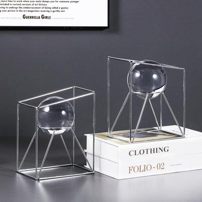 2023新款轻奢属架子水风晶球摆件用电视柜家客厅创意23002家金居