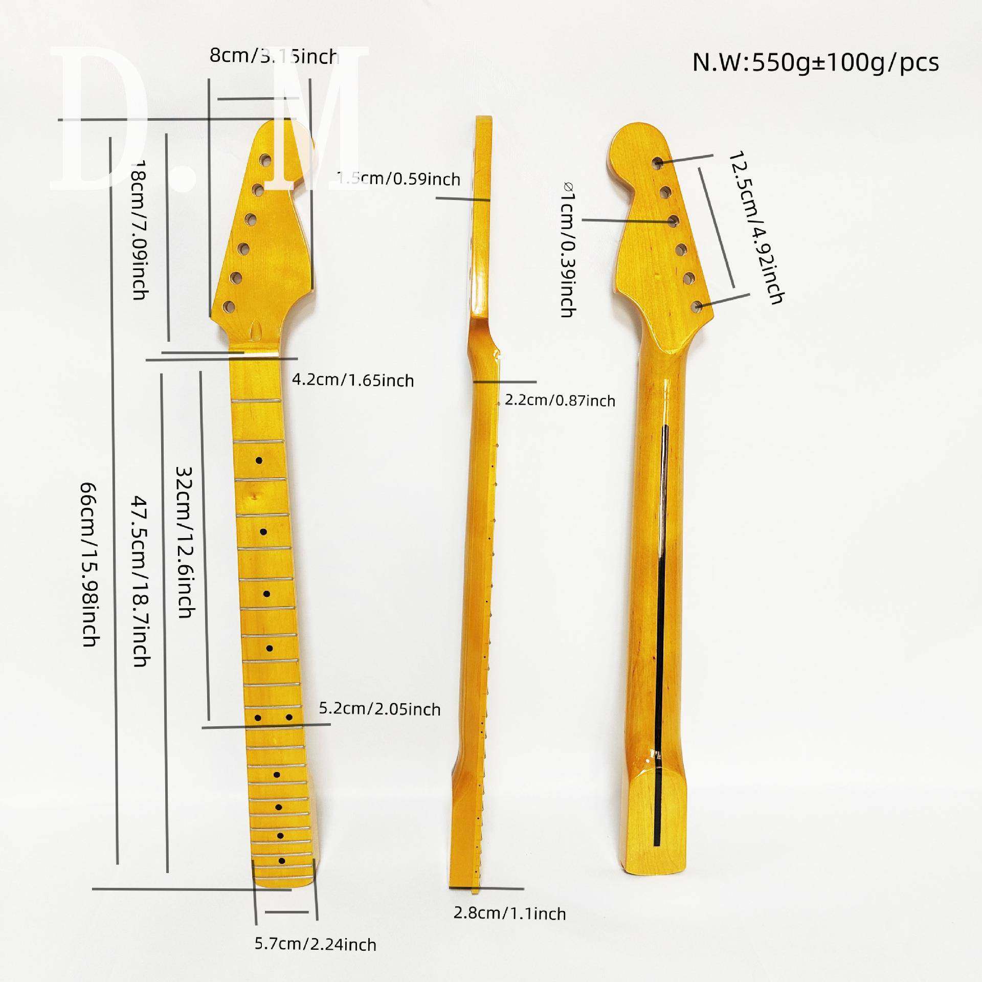 CSR吉成配件琴颈他达右手电吉他柄料ST22品芬枫木品吉他柄3色正手