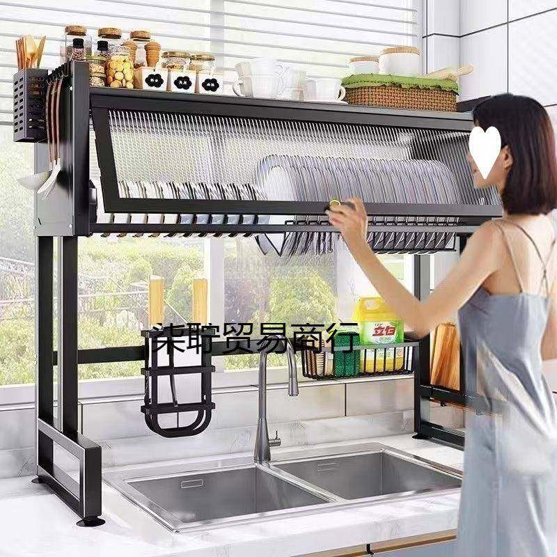 厨房水置物防架台面池碗碟水柒聍TYMC碗柜多功纳能尘带柜门碗盘收,厨房/烹饪用具,抹布架/厨房清洁收纳架,淘宝优惠券,粉丝福利购,淘宝优惠卷